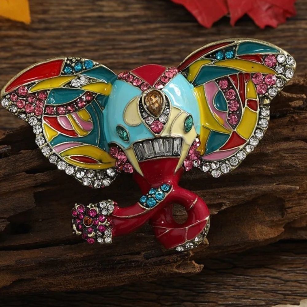 ‎COLORFUL ELEPHANT BROOCH